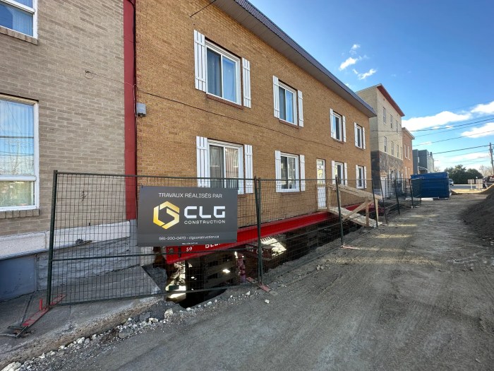 Projet Diaman – Immeuble multilogement soulevé pour des travaux de fondation, réalisé par CLG Construction (photo 5)
